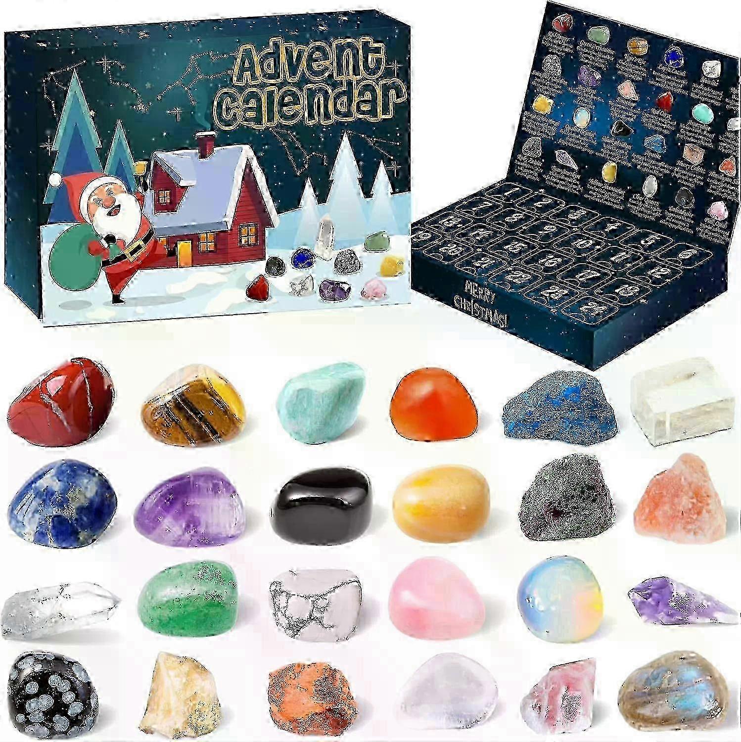2025 Crystal Growing Kit Advent Calendar, 24 Days of Gemstones, Rocks & Fossils Gift for Kids 25-26
