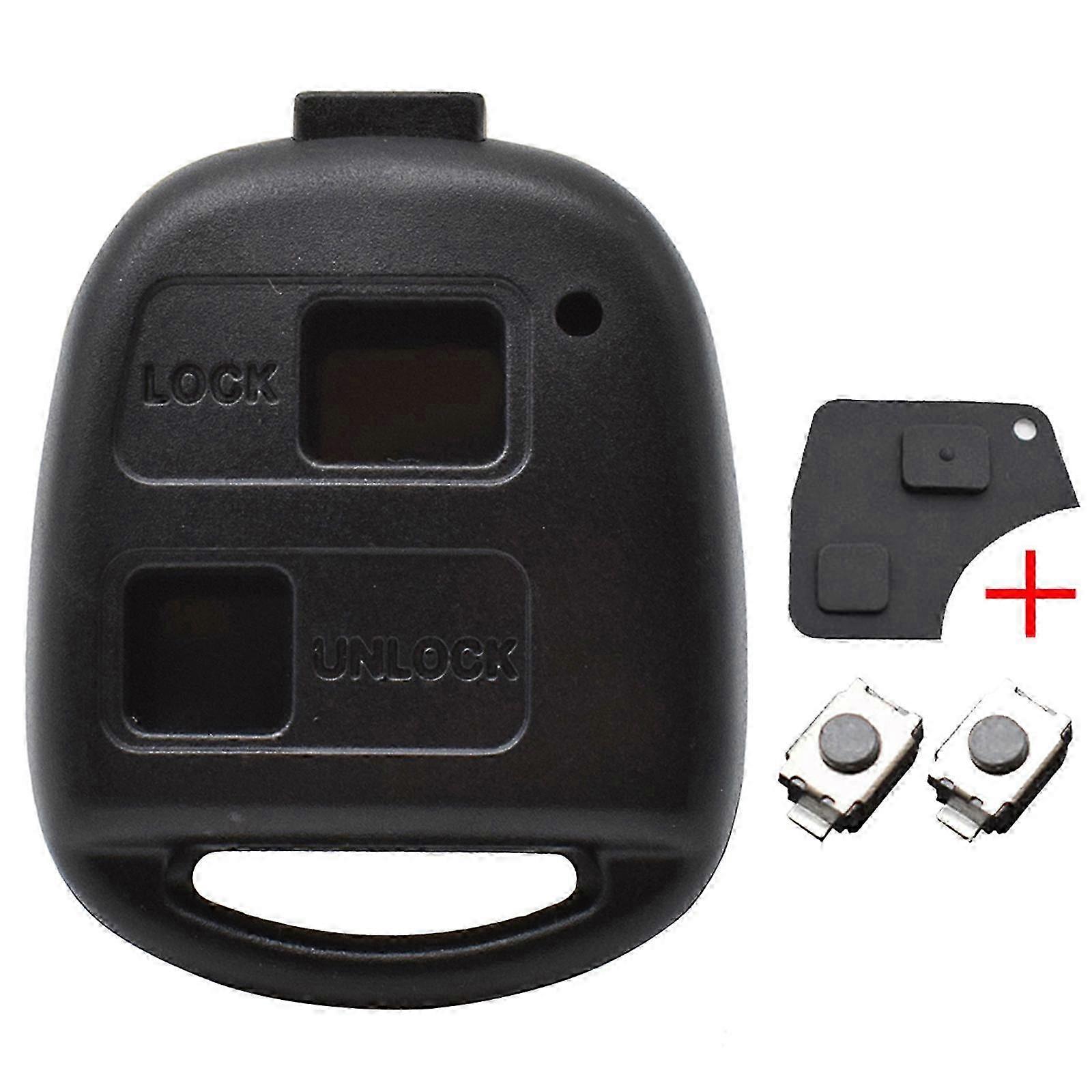Key Fob Case for Toyota RAV4 with 2 Button Shell Pad Switches