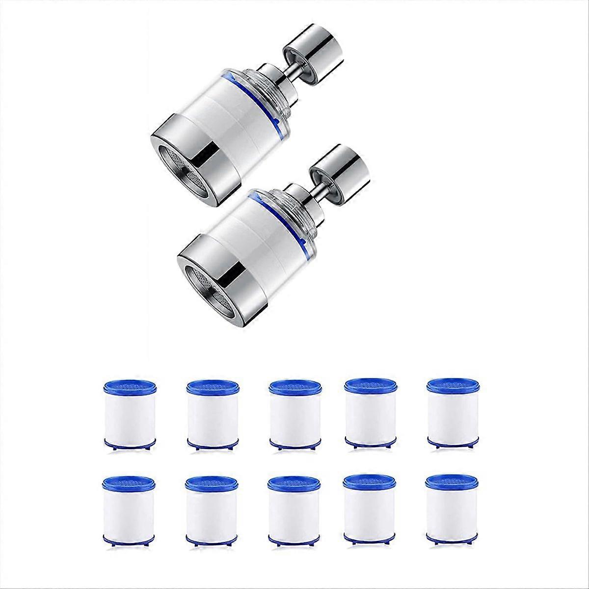 Bathroom Sink Filter, Faucet 360 Degree Rotating Filter Purifier Kitchen Tap Filtration Removes Chlorine 2Pcs