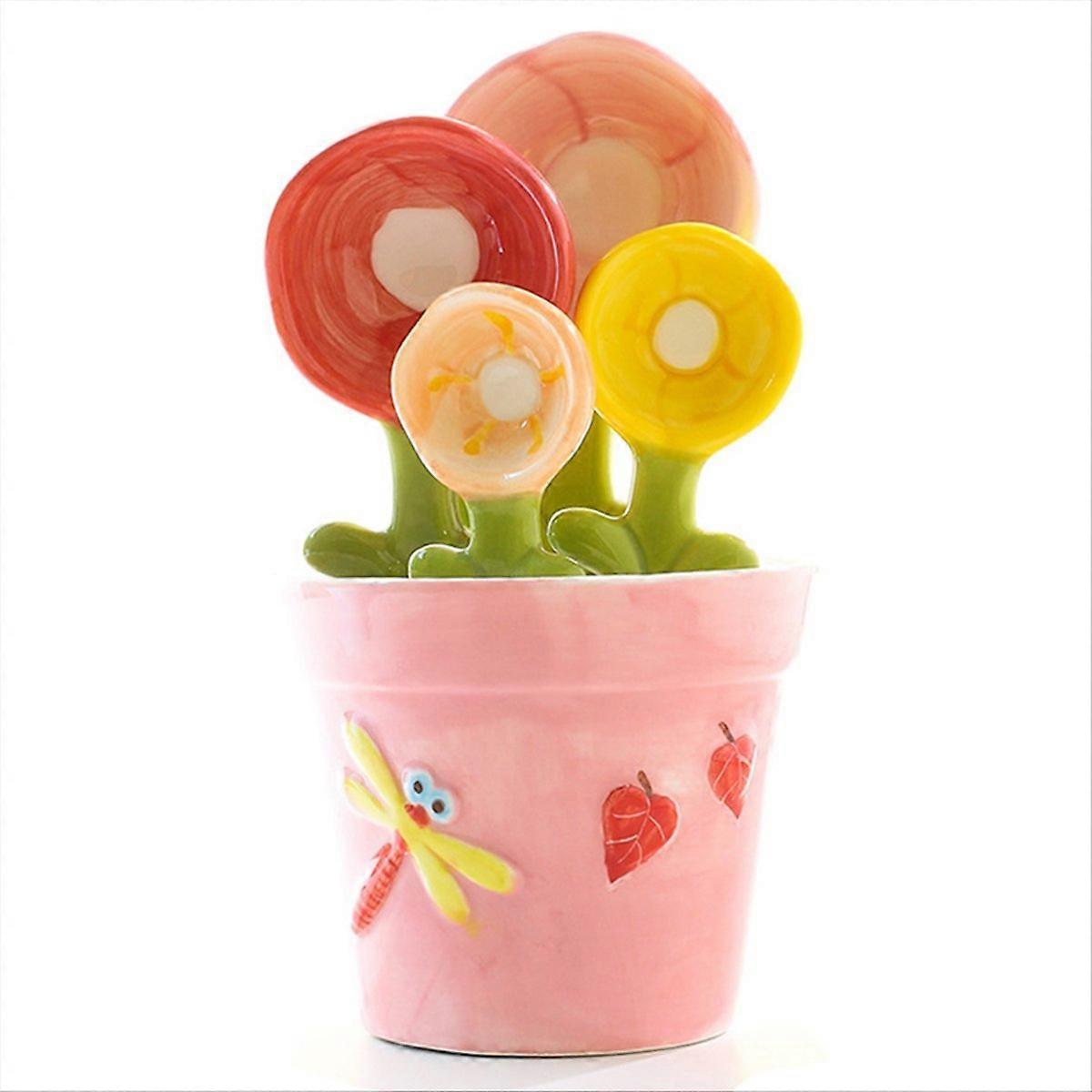 Ceramic measuring spoon baking food home kitchen Pink