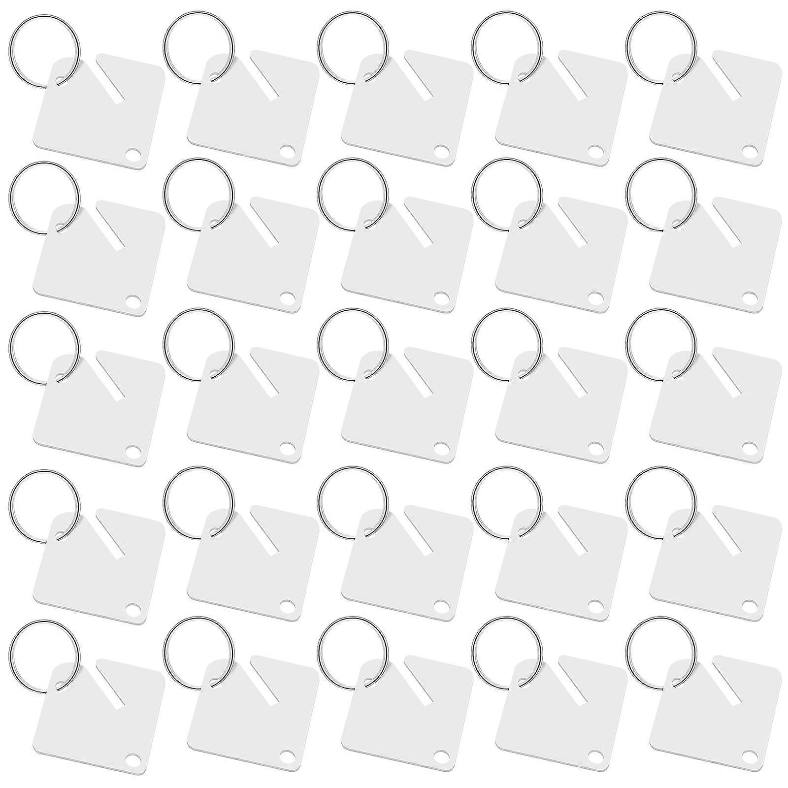 White Acrylic Keychain Blanks for Key Identification with 60Pcs Key Tags