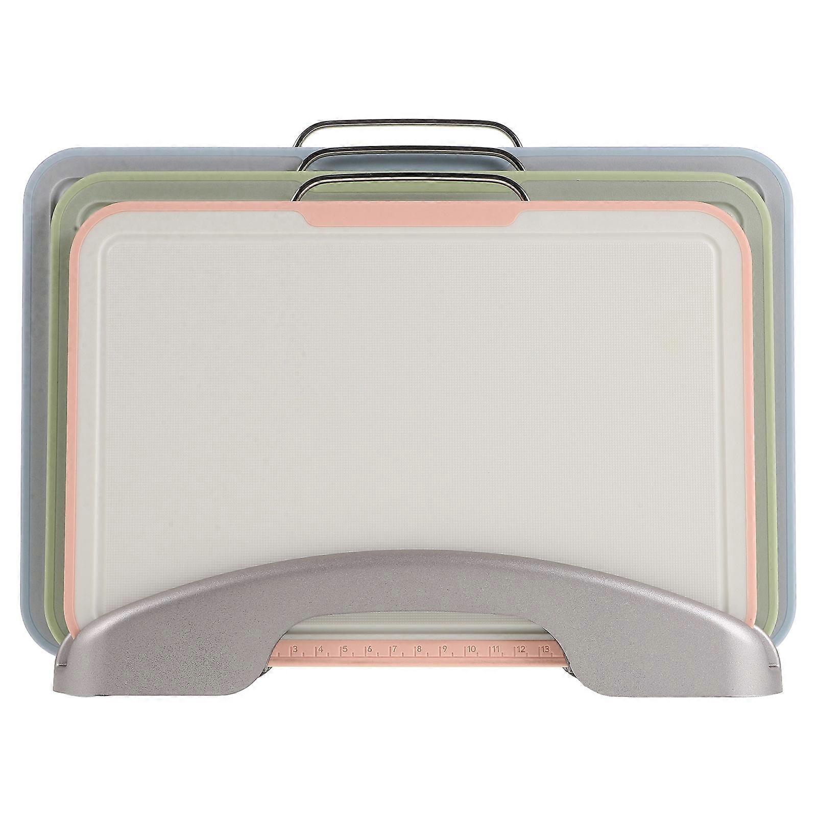 Plastic Cutting Board Set with Stand for Kitchen Use