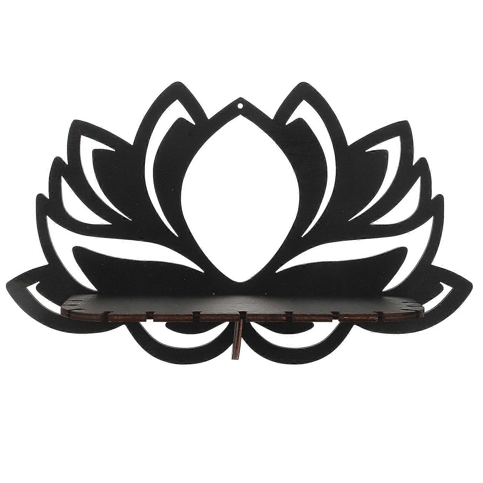 Decorative Wood Floating Shelf Wall Mount Shelf Black for Display