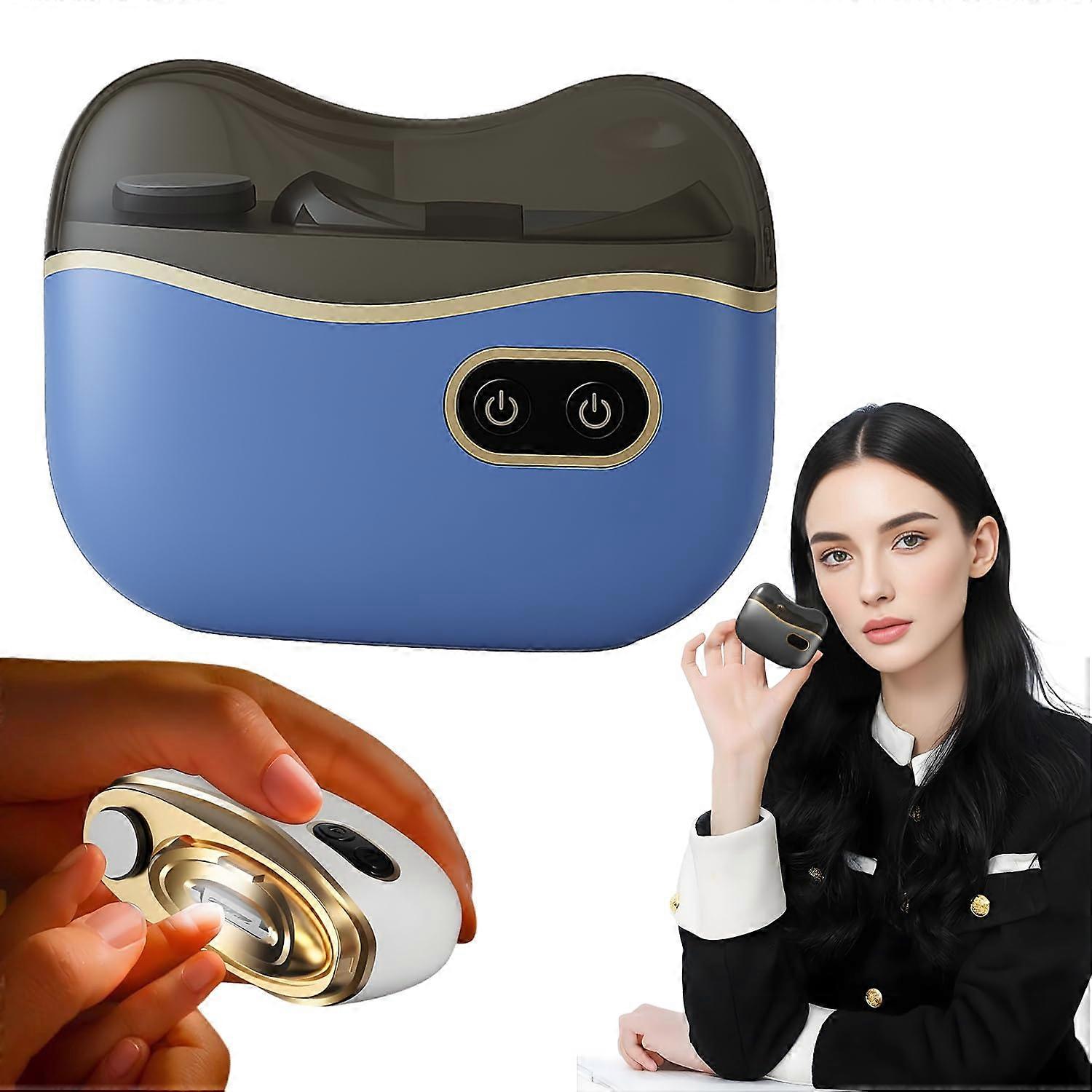 Electric Nail Clipper 3in1 with LED Light, Dual Speed USB Rechargeable Nail Trimmer and Polisher for Fingernails and Toenails, Blue