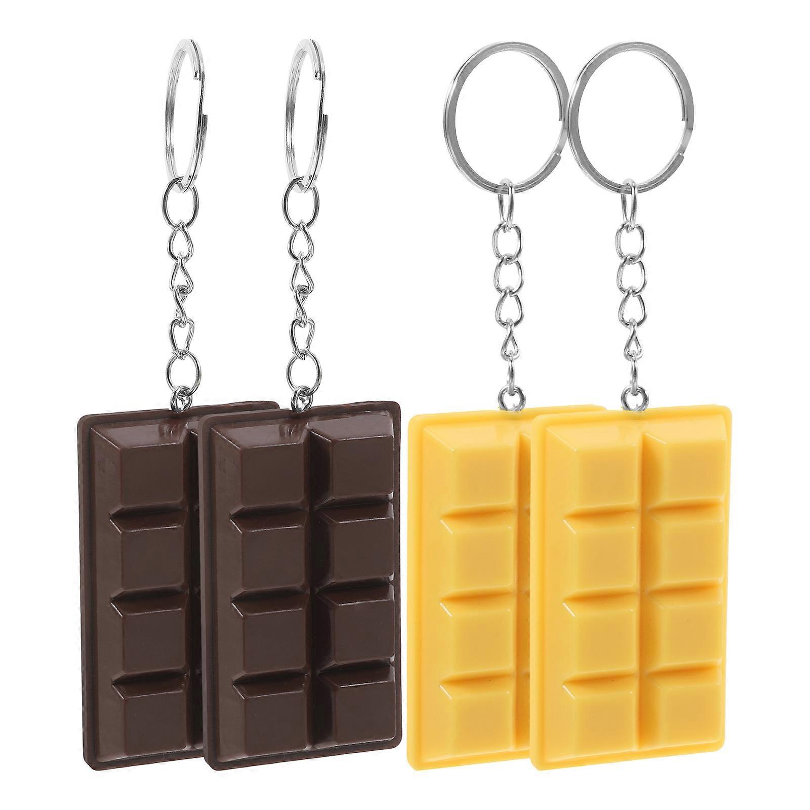 Chocolate Keychains 4Pcs Realistic Chocolate Model Keychains for Valentine Decor