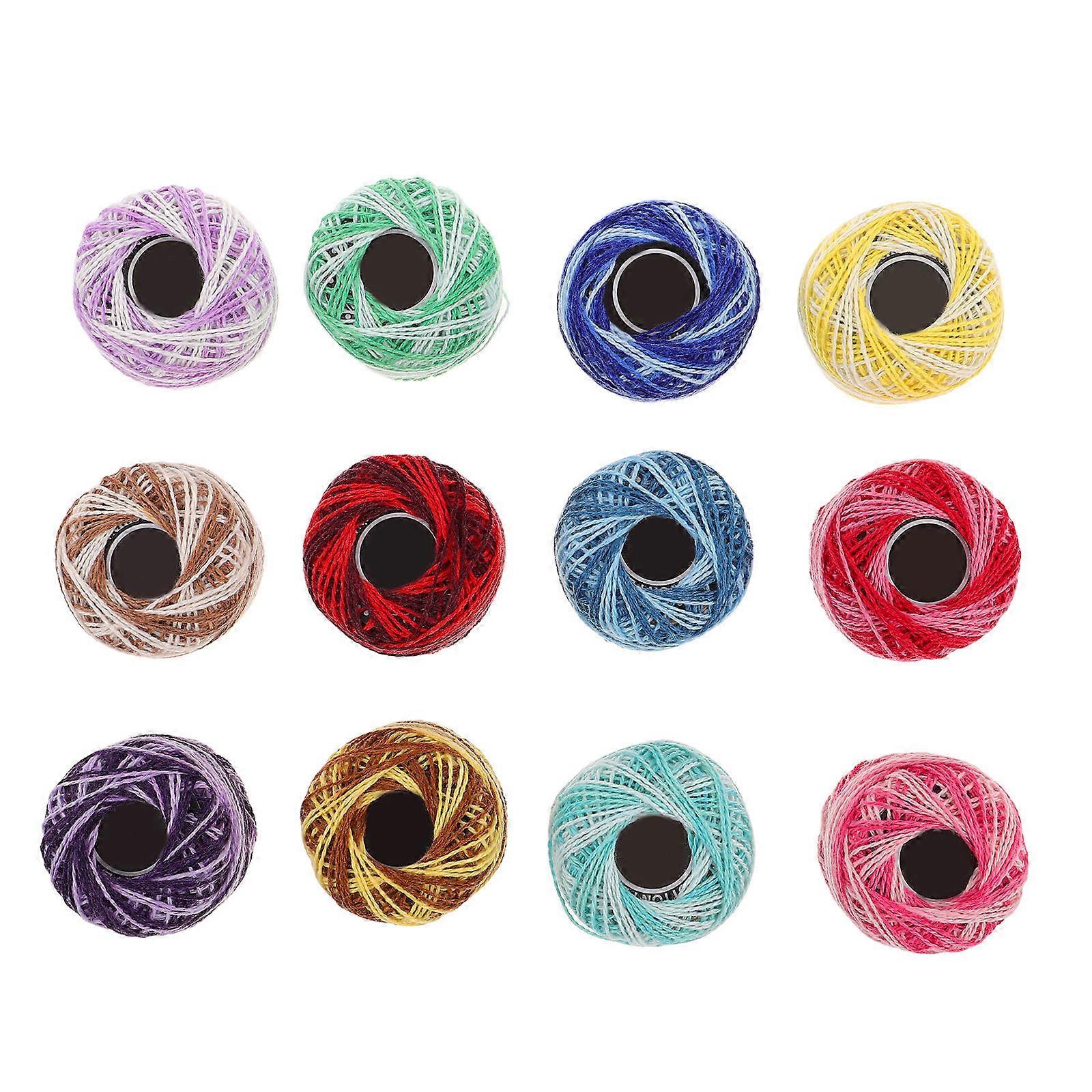 Assorted Color Embroidery Thread for Crafting 12Pcs Cotton Floss Kit