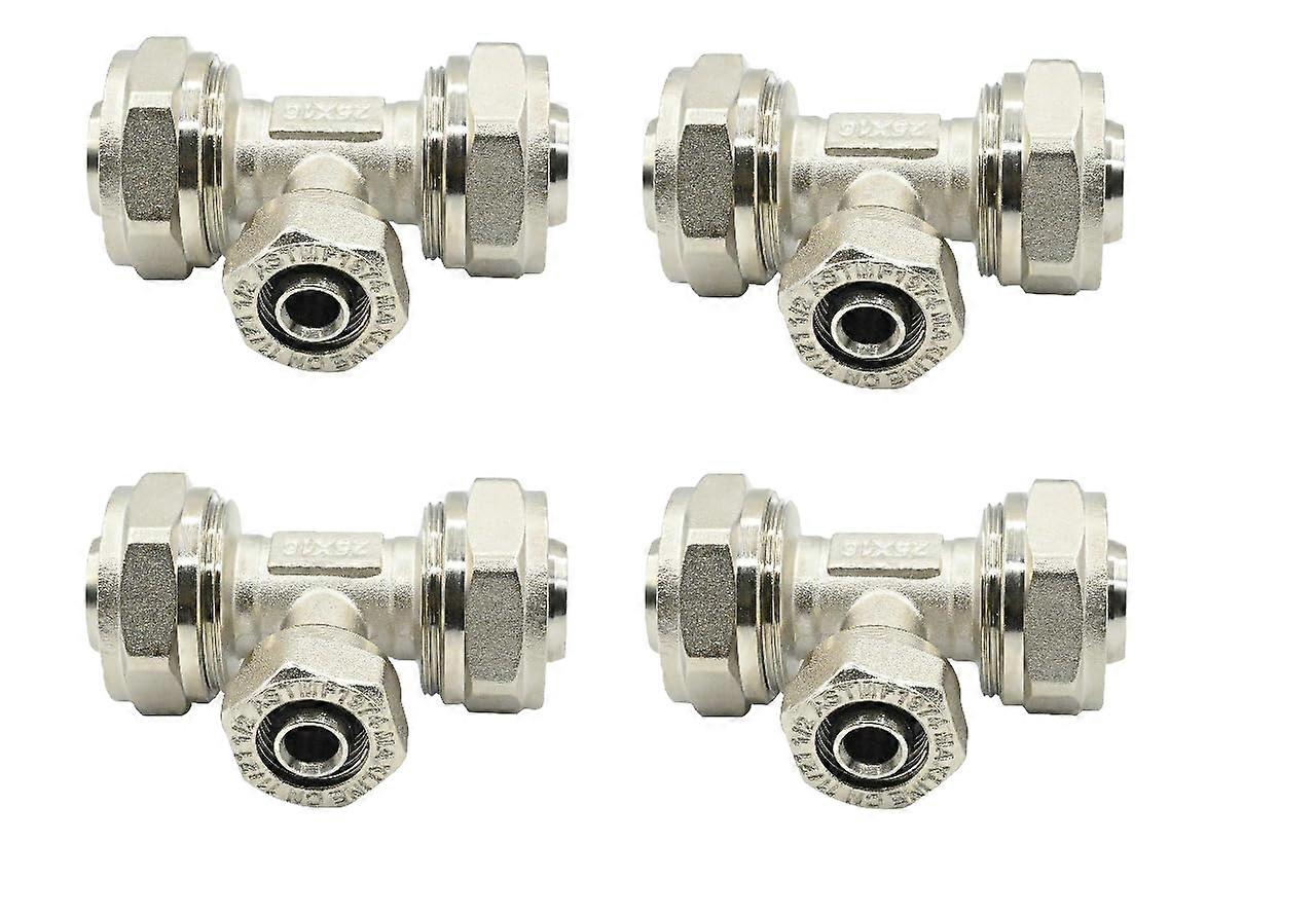 Compressed Air Pipe Fittings 3/4 to 1/2 Inch Reducing Tee Nickel Plated Brass for MaxLINE M8014