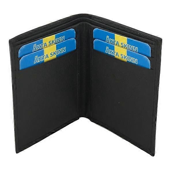 Small card case with two bill compartments, genuine leather Black one size