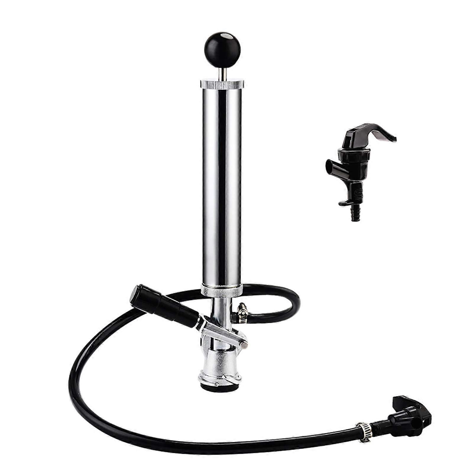 8 Inch Keg Pump with D System Coupler Heavy Duty Beer Keg Tap for Parties Rustproof Build