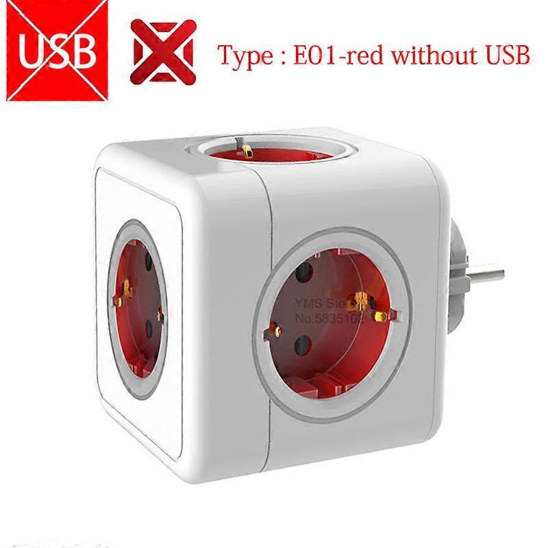 Massfa Multi Usb Power Strip Electrical Plug Cube Multiple Extension Socket with 4 Eu Outlets 3680W Adapter for Home Office