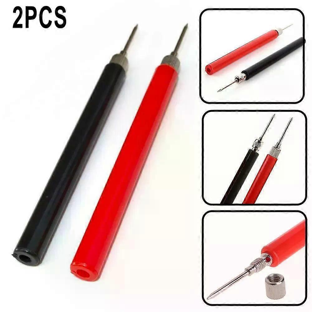 2PCS Multimeter Spring Test Probe Tips Insulated Test Hook Wire Connector Test Probe Test Lead Test Needle 128mm