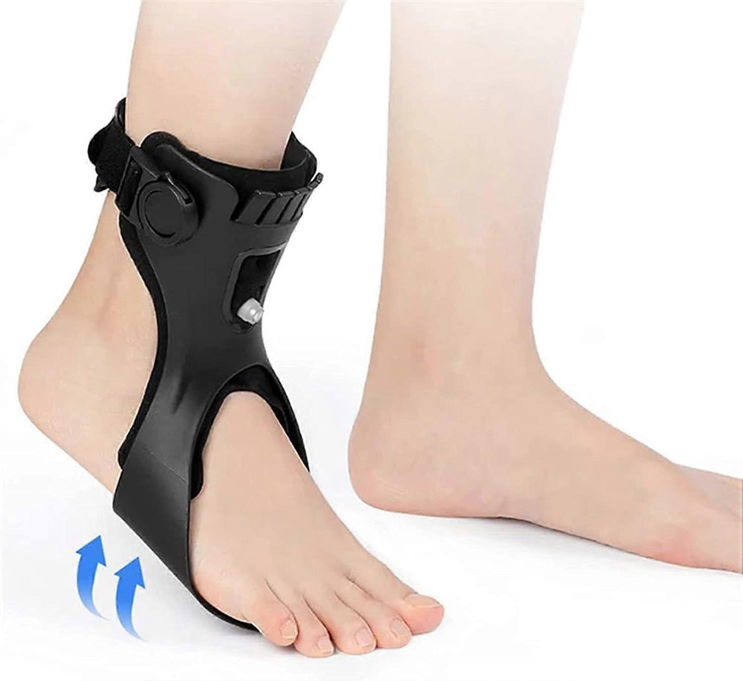 Foot Drop Brace with Inflatable Airbag Support, Breathable Ankle Support Stabilizer, Black Right S