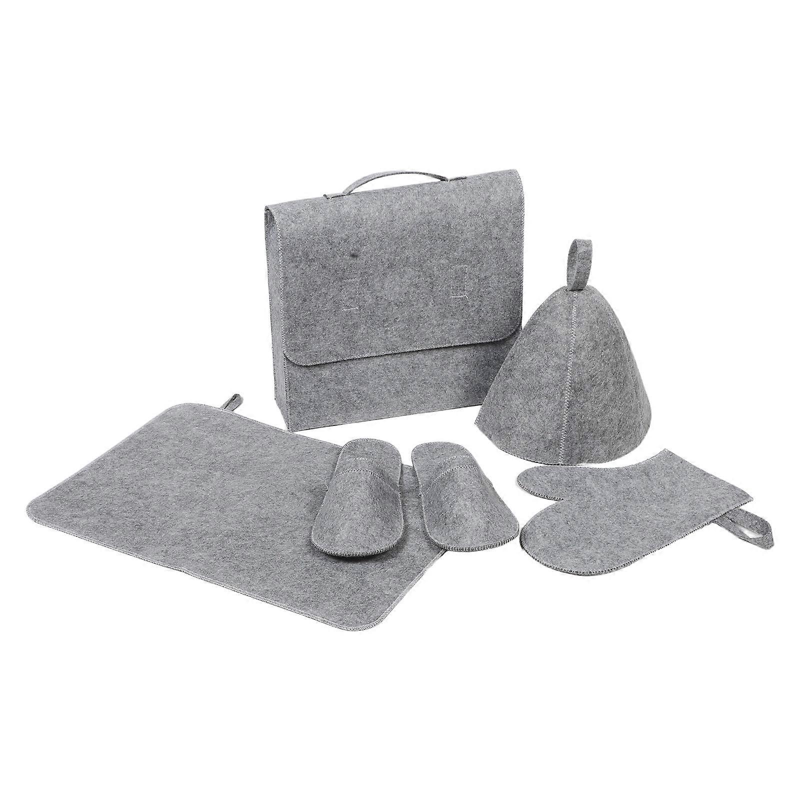 Sauna Set Felt Bundle for Durability with 5Sets Including Mitts and Cap
