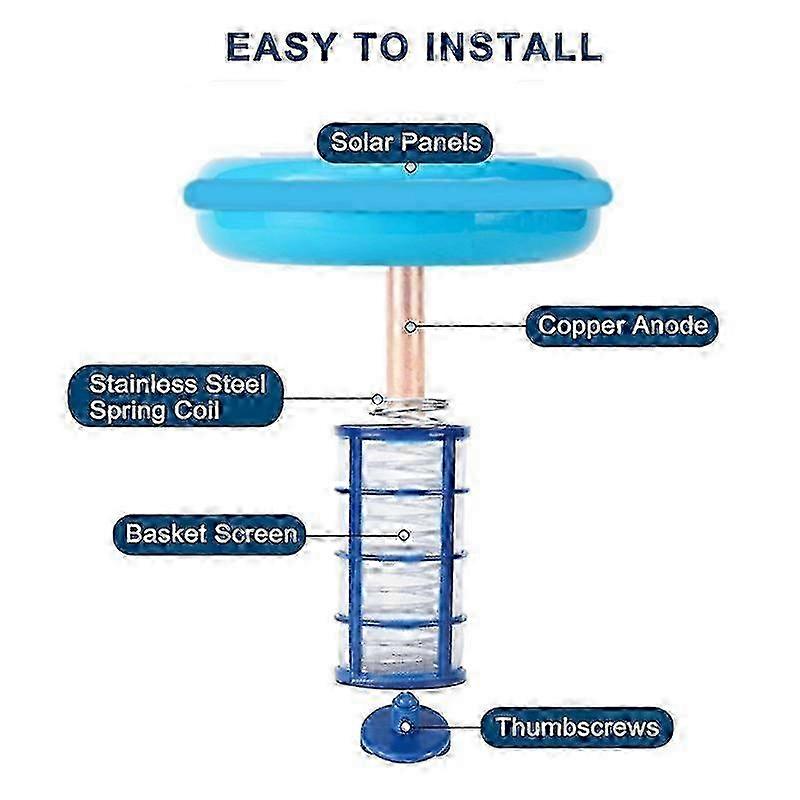 Solar Pool Ionizer Copper Silver Ion Swimming Pool Purifier(White)