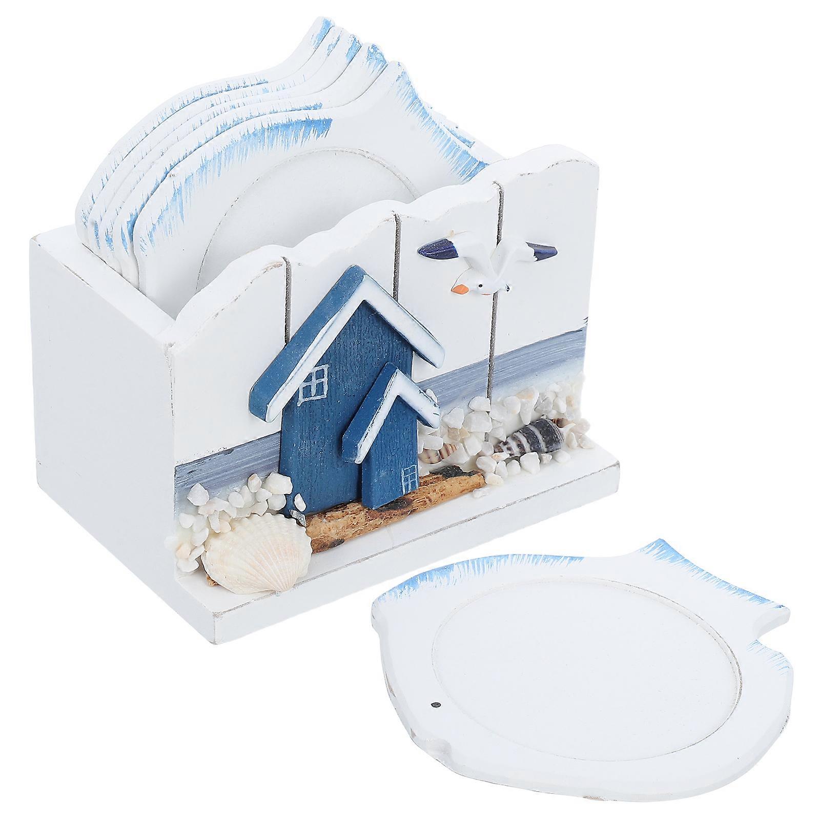 Kitchen Table Decor Nautical Wooden Coasters Set Coffee Table Use Couples Drink Coaster 1 Set