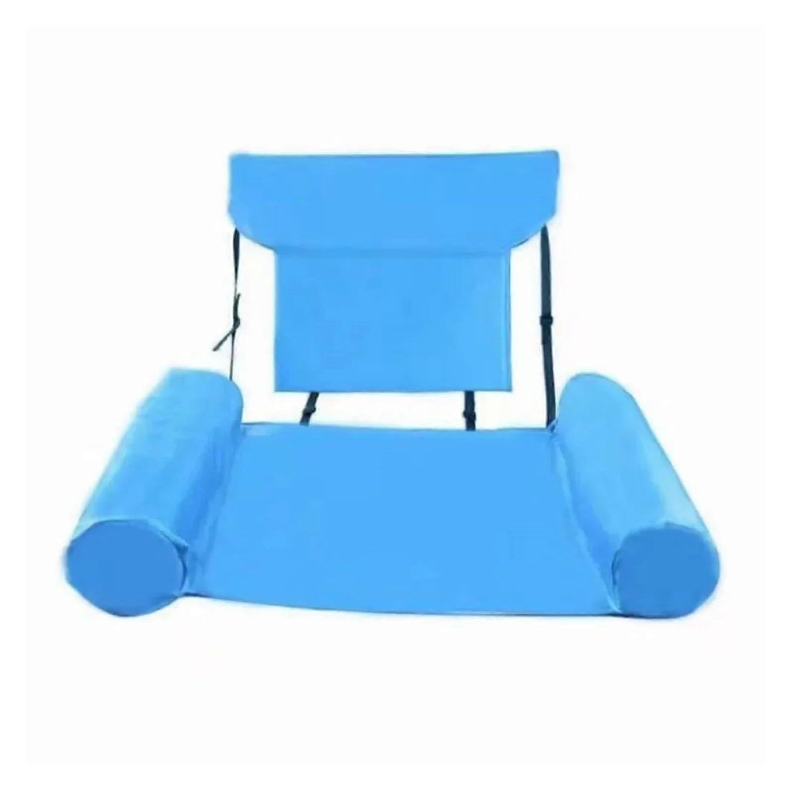 Sky Blue ThreeTube Inflatable Lounge Chair for Pool, Foldable Floating Bed Sofa