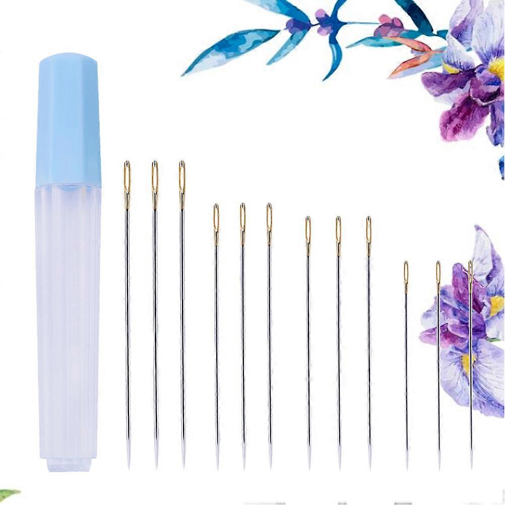 Sewing Needle Large Eye Pointed Needles for Stitching 12 Pieces Set