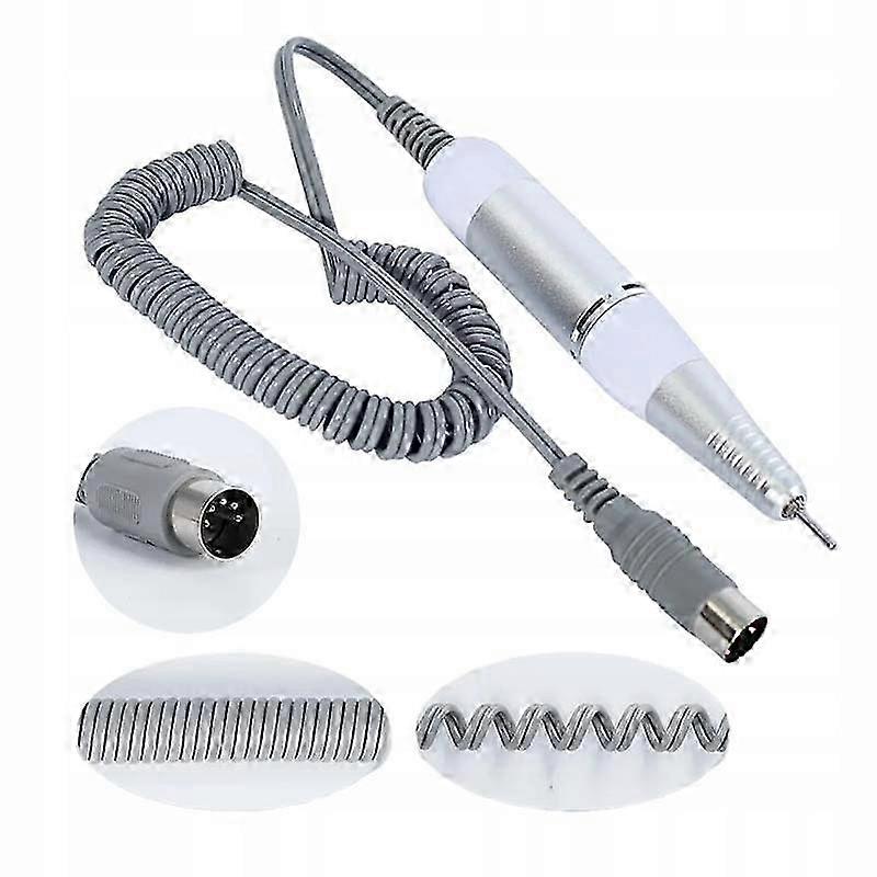 25-26 Replaceable Nail Milling Handle 5pin White And Silver, Silver