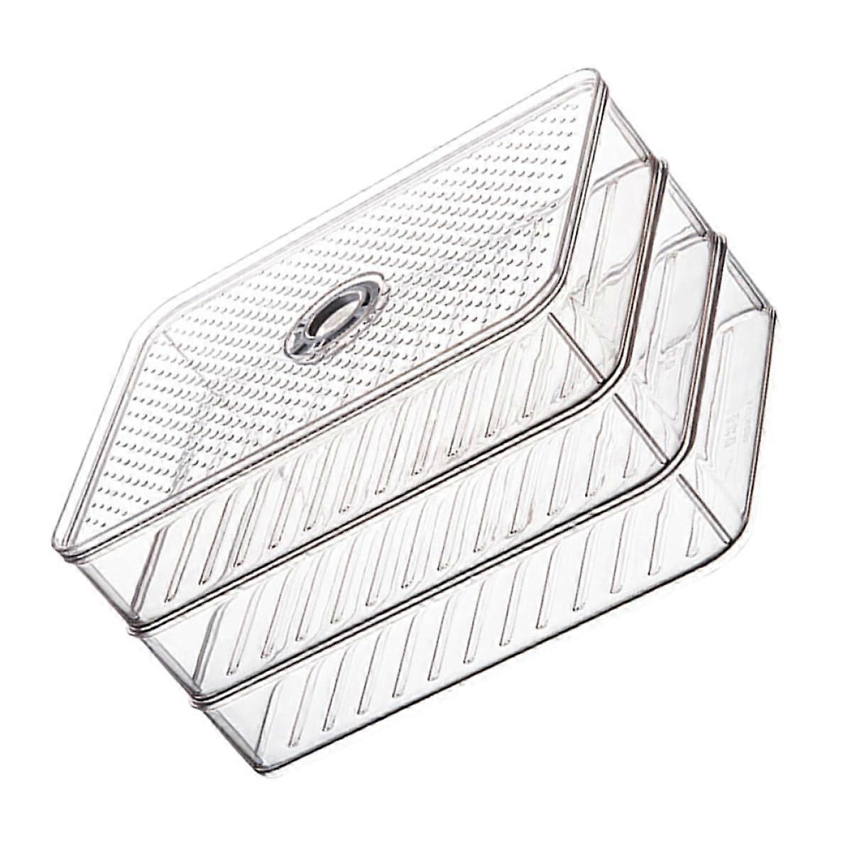 Fridge Storage Containers 3Tier Clear Stackable Refrigerator Organizer Bins with Lids for Food