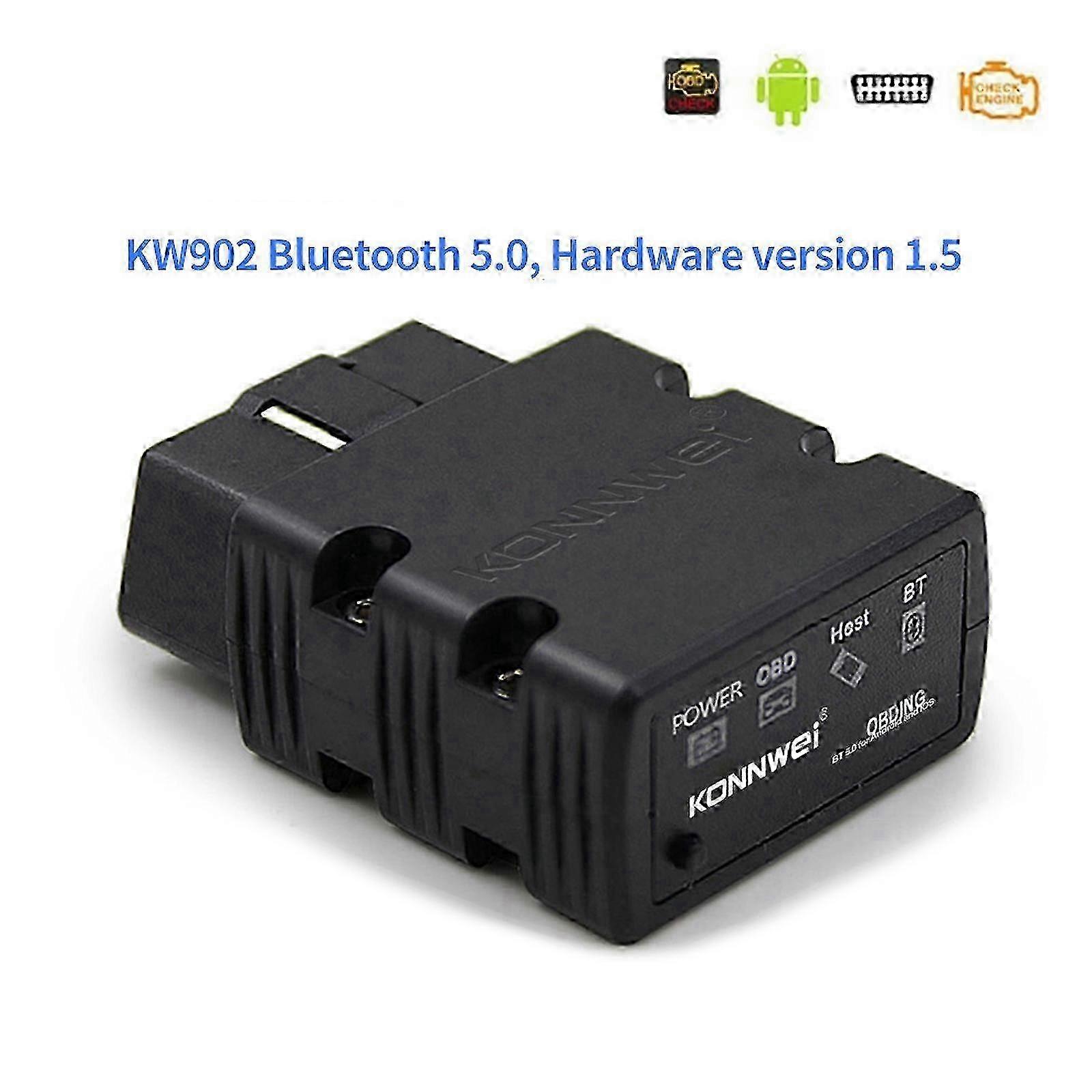 2025 Bluetooth OBD2 OBDII Automotive Scanner For Android Torque Car Fault Code Reader black
