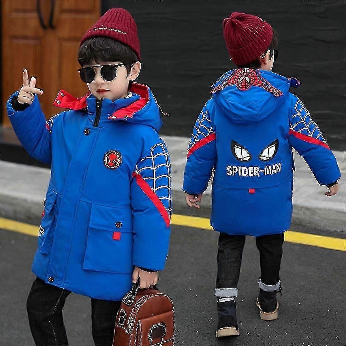 Spider-Man Hooded Jacka Barn Vinter Varm Kappa