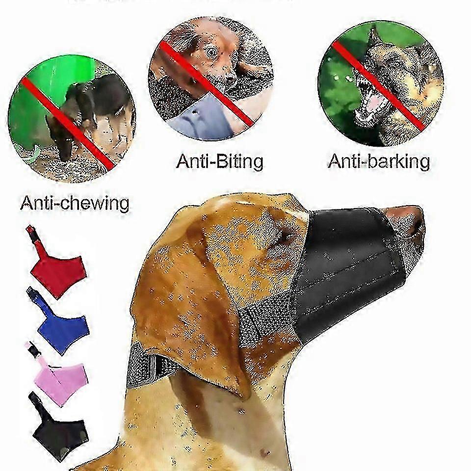 For Dog Muzzleadjustable Soft Breathable Nylon Anti Barking Biting Pets Muzzle For Small Medium Larg