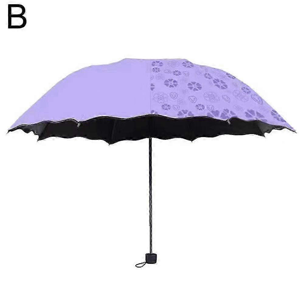 2026 Portable Folding Manual Sunshade Umbrella Fruit Pattern Black Glue Sun Blocking