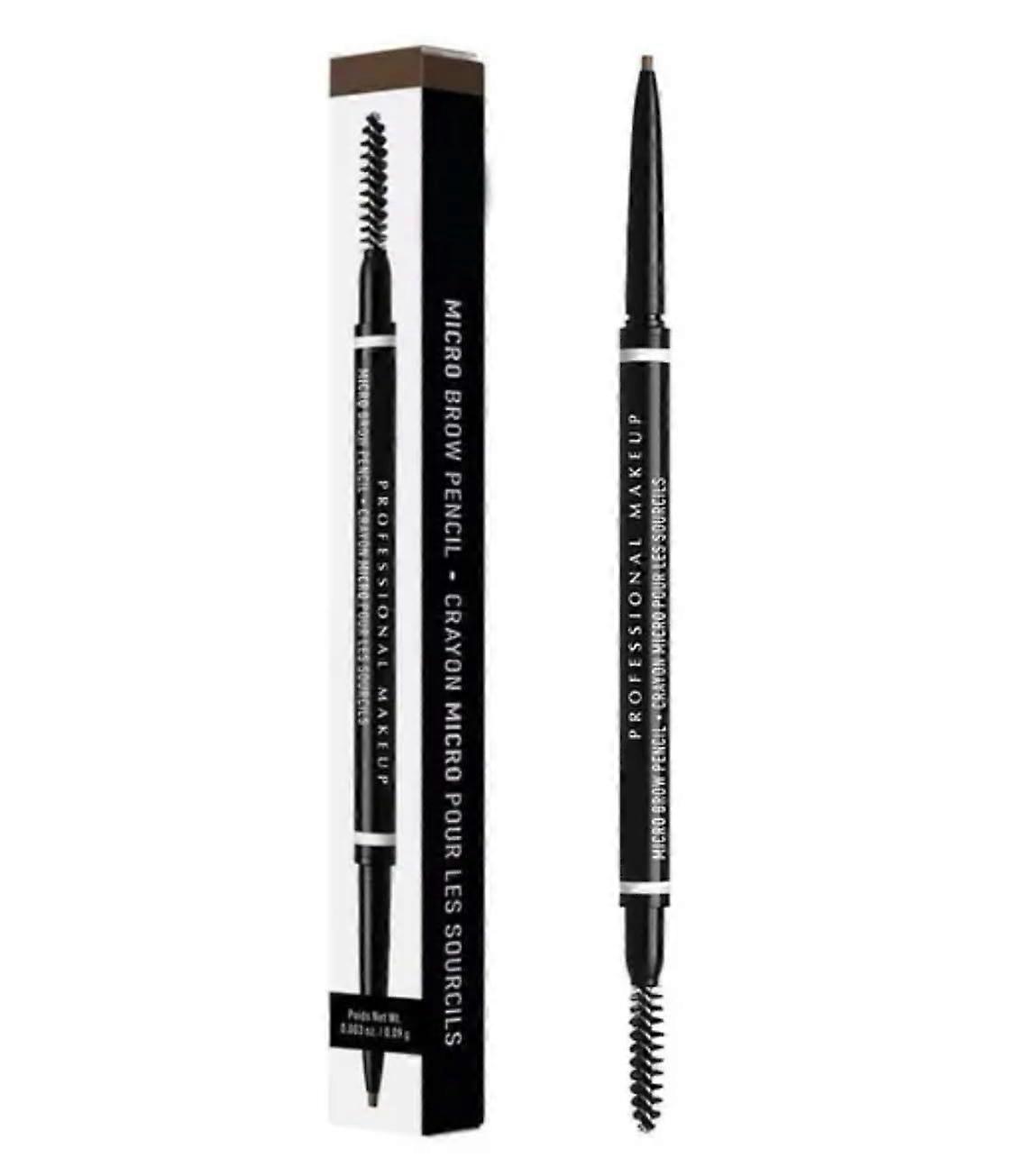 Precision Micro Brow Pencil with Spoolie, Retractable Slim Design for Natural LongLasting Brows Black