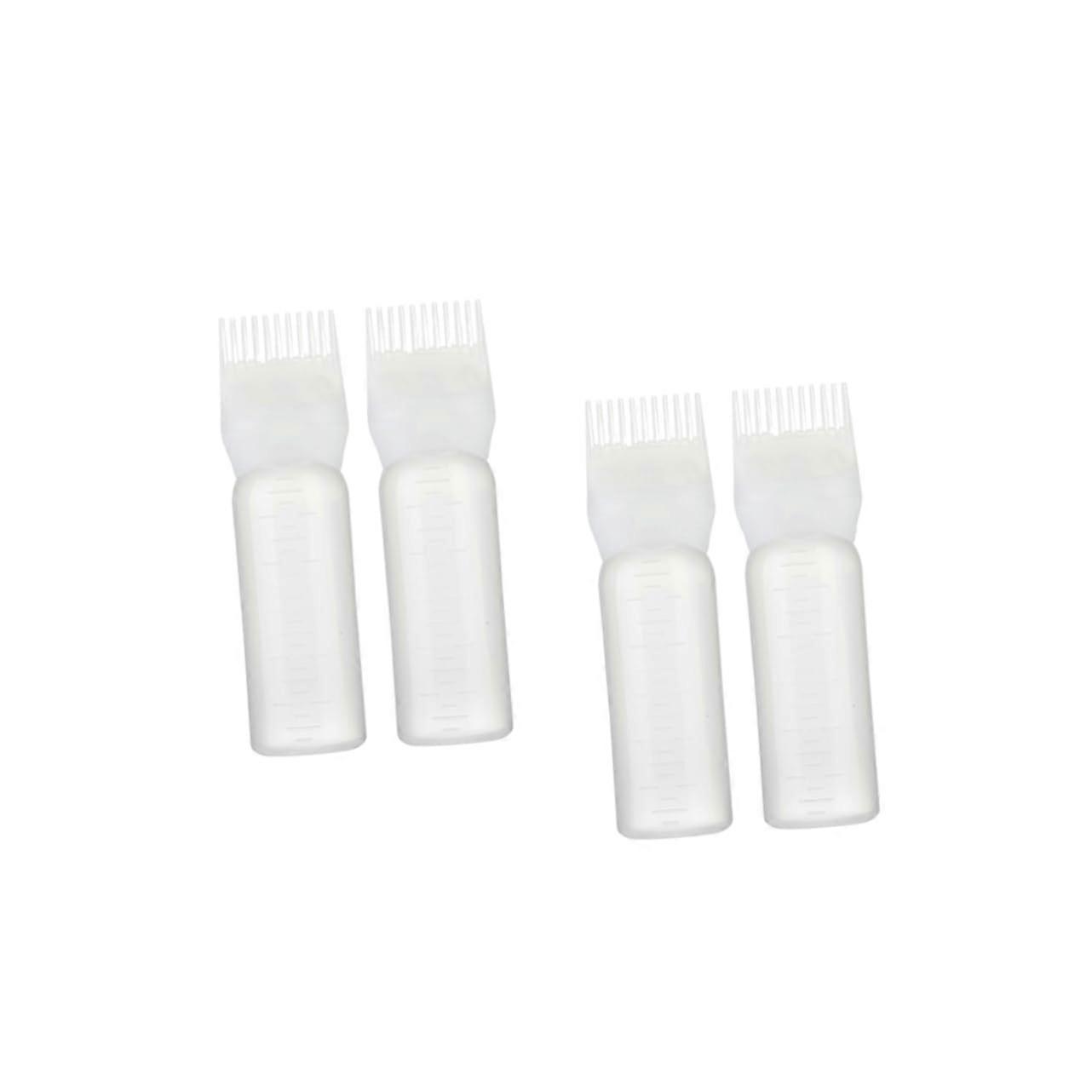 4pcs Hair Dye Applicator Bottle with Comb for Precise Root Touch Up and Even Color