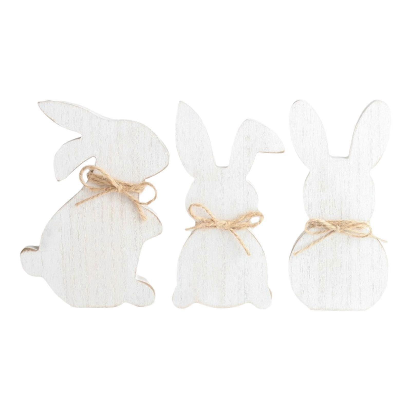 3x Easter Bunny Desktop Ornaments Easter Table Decoration for Kitchen Indoor