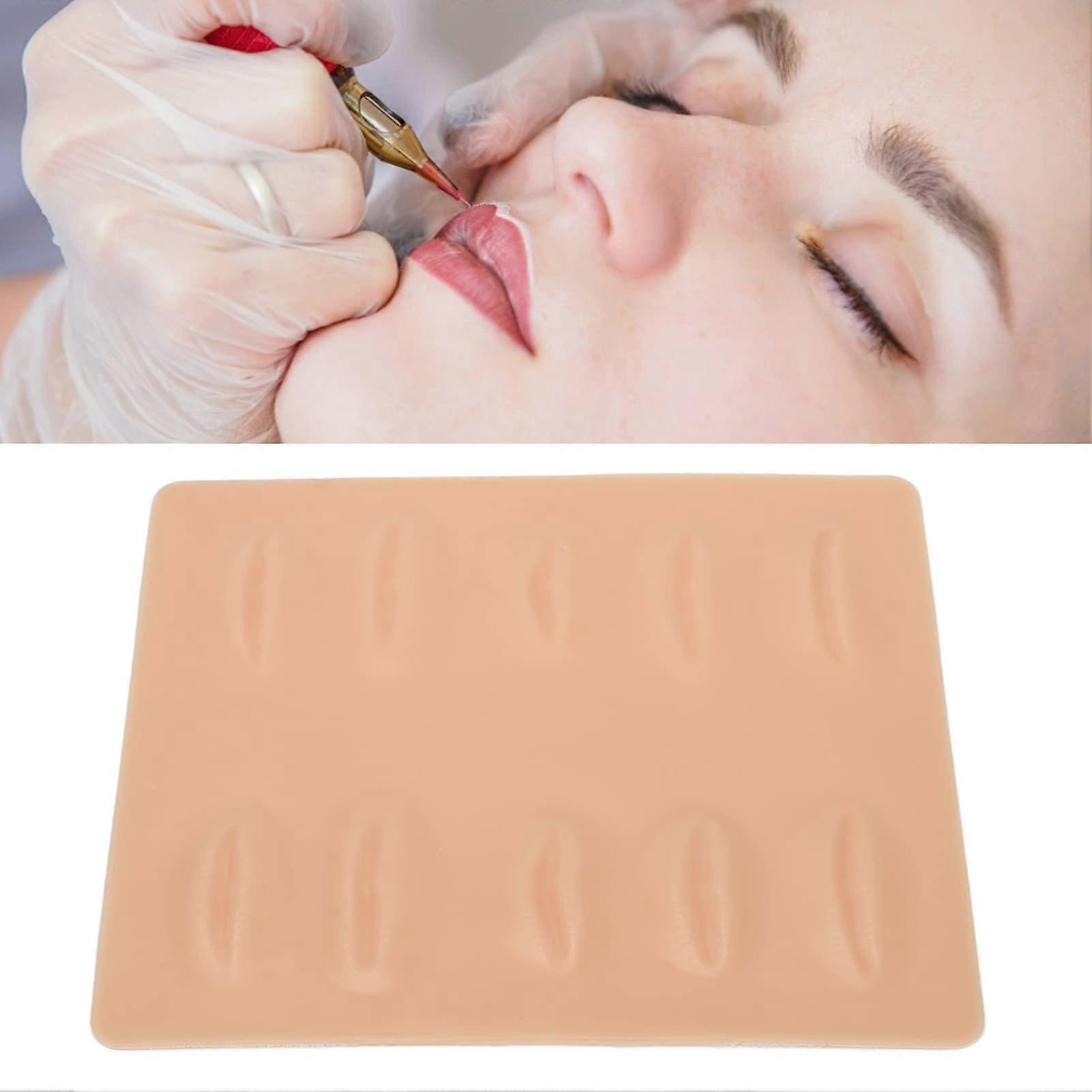 Lip Tattoo Practice Skin 10Pcs Silicone Pads with Realistic Texture for 3D Microblading Training