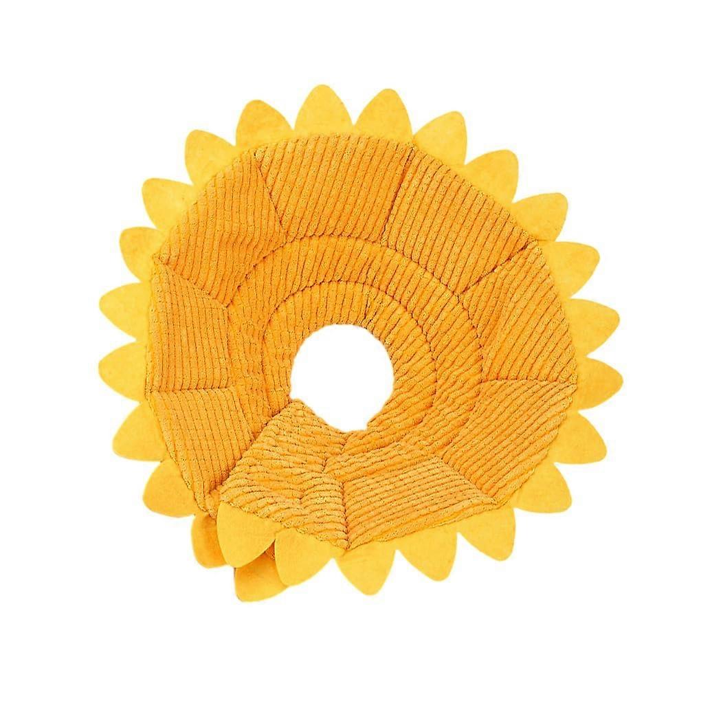 Adjustable Sunflower Pet Recovery Collar  Soft Lightweight Cat Cone for Surgery AntiBite Medium