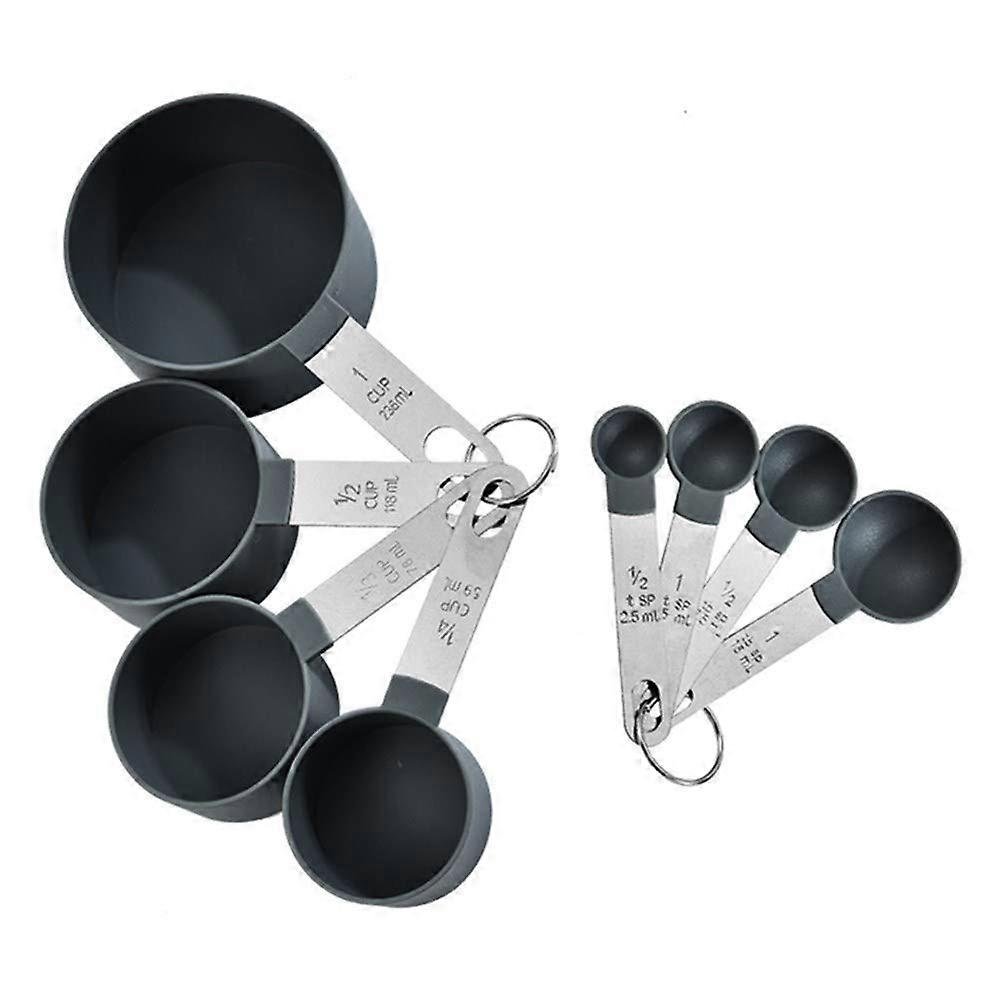 Measuring Spoons Set Colorful Plastic Mini Kitchen Utensils for Baking Cake Making Gray One Size