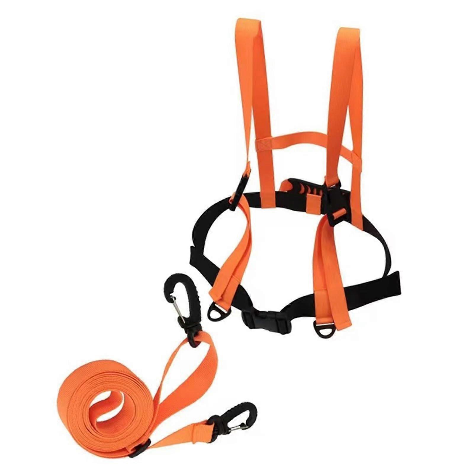 Kids Ski Training Harness with Safety Handlebar and Adjustable Straps, Durable Nylon, Orange