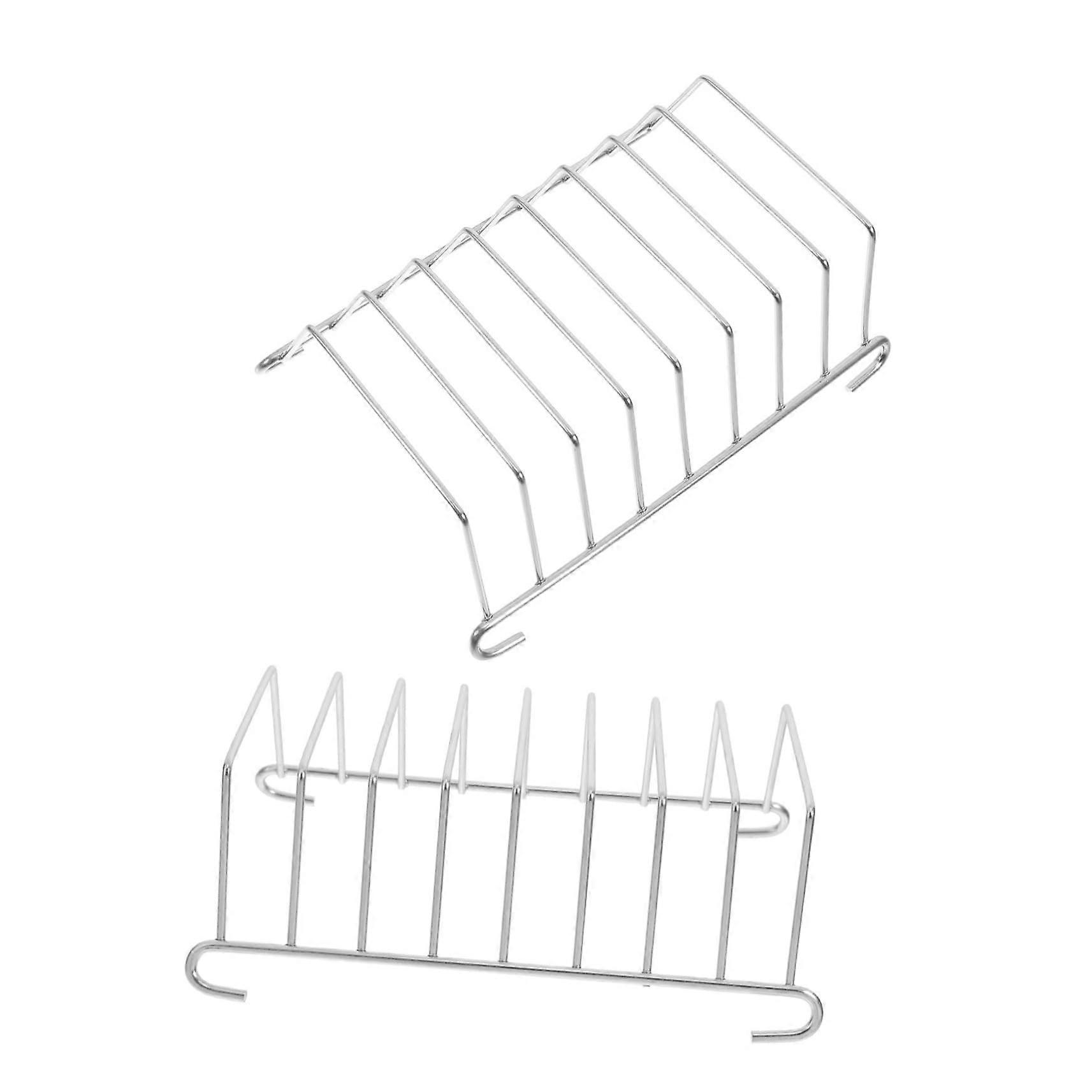 2pcs Stainless Steel Toast Rack Durable Bread Cooling Stand for Kitchen Breakfast BBQs Parties