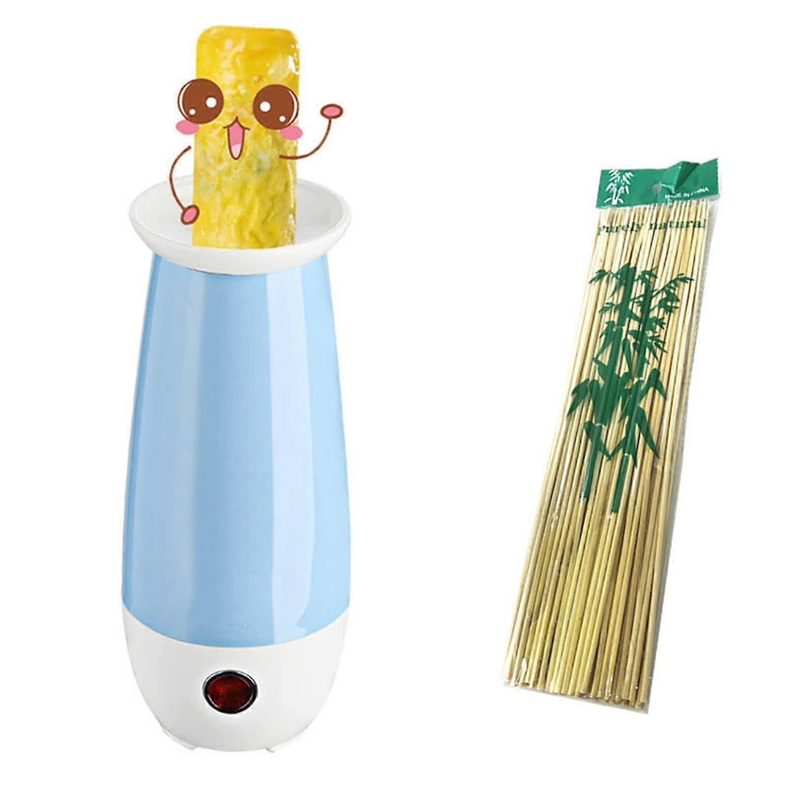 Electric Vertical Egg Roll Maker NonStick Automatic Egg Cooker for DIY Breakfast Cups Blue