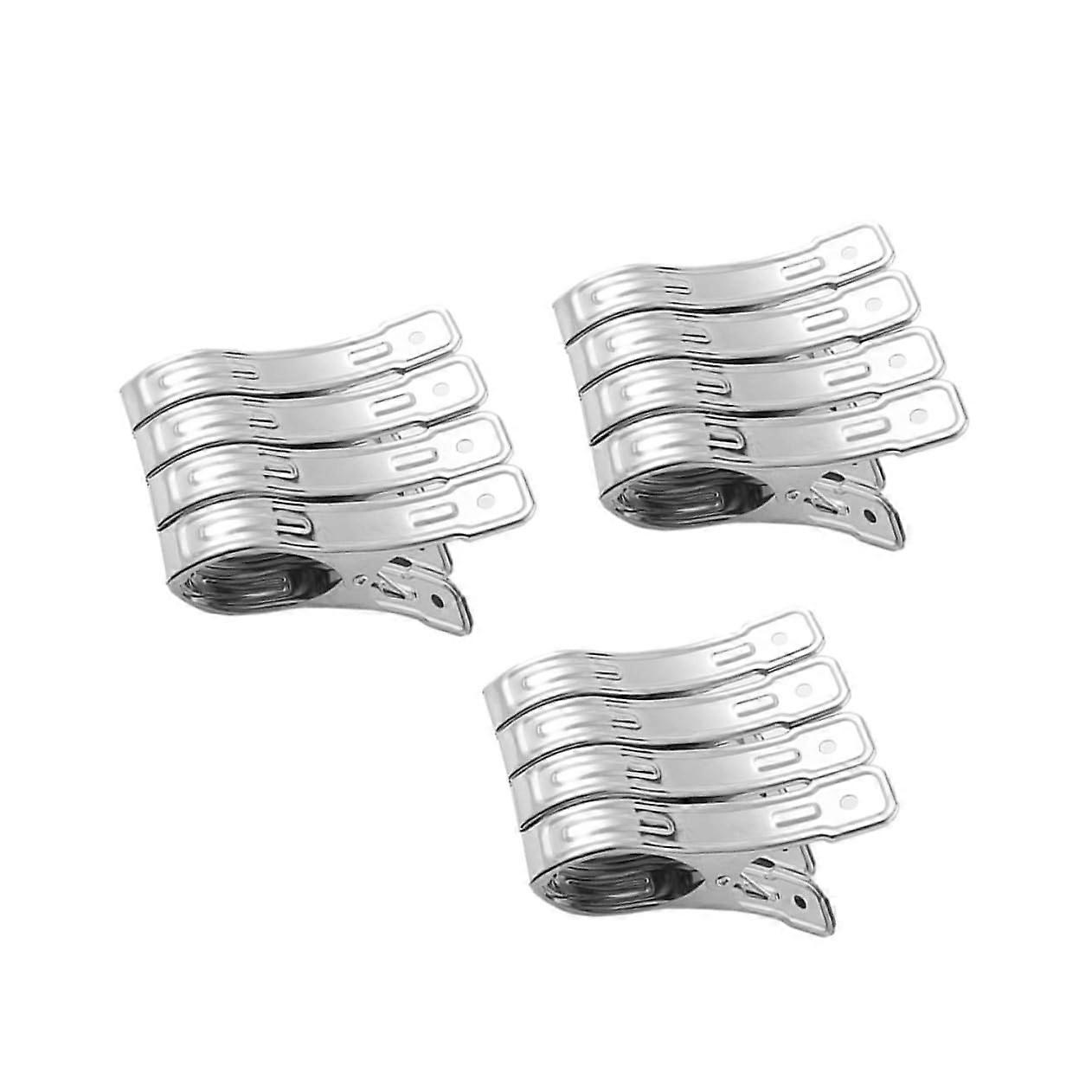 12pcs Stainless Steel Quilt Clips Windproof Rustproof Clothes Drying Clips for Home Use