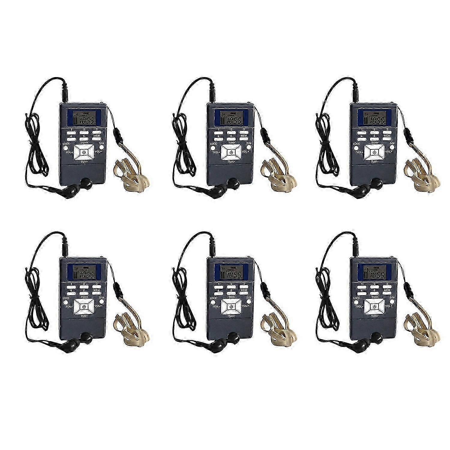 Digital FM radio mini speaker portable receiver display silver-gray