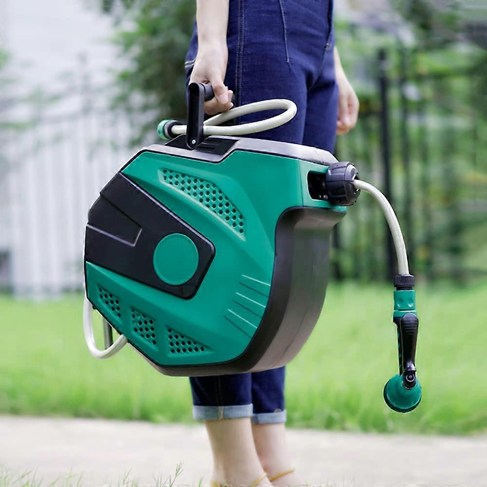 WallMounted 180° Rotatable Expandable Garden Hose with Adjustable Flow Control and 7 Spray Patterns