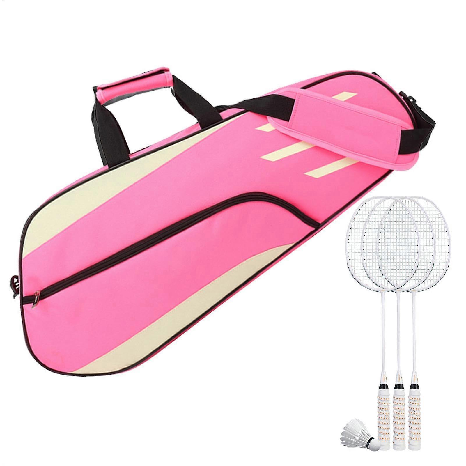 Badminton Racket Bag for 3 Rackets Waterproof Polyester with Shoulder Strap and Side Pocket