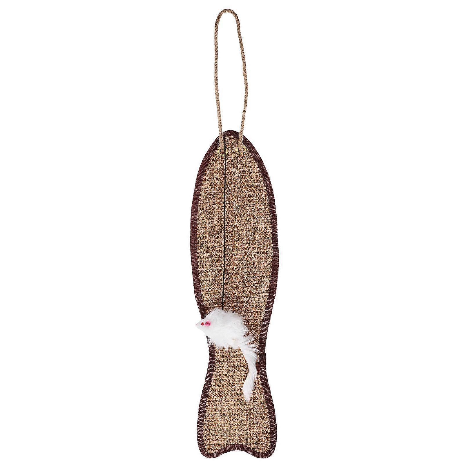 Fish Shaped Sisal Cat Scratching Pad Protective Hanging Pad for Cat Playing 1Pcs