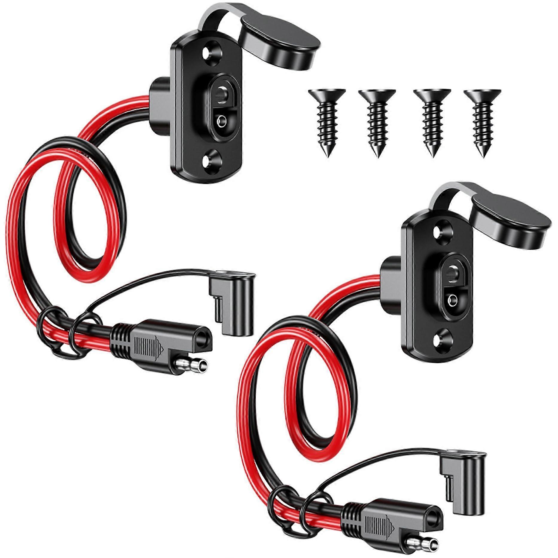 SAE Connector 2Pcs 12V Quick Connect Waterproof Extension Cable for Solar Panel Generator RV