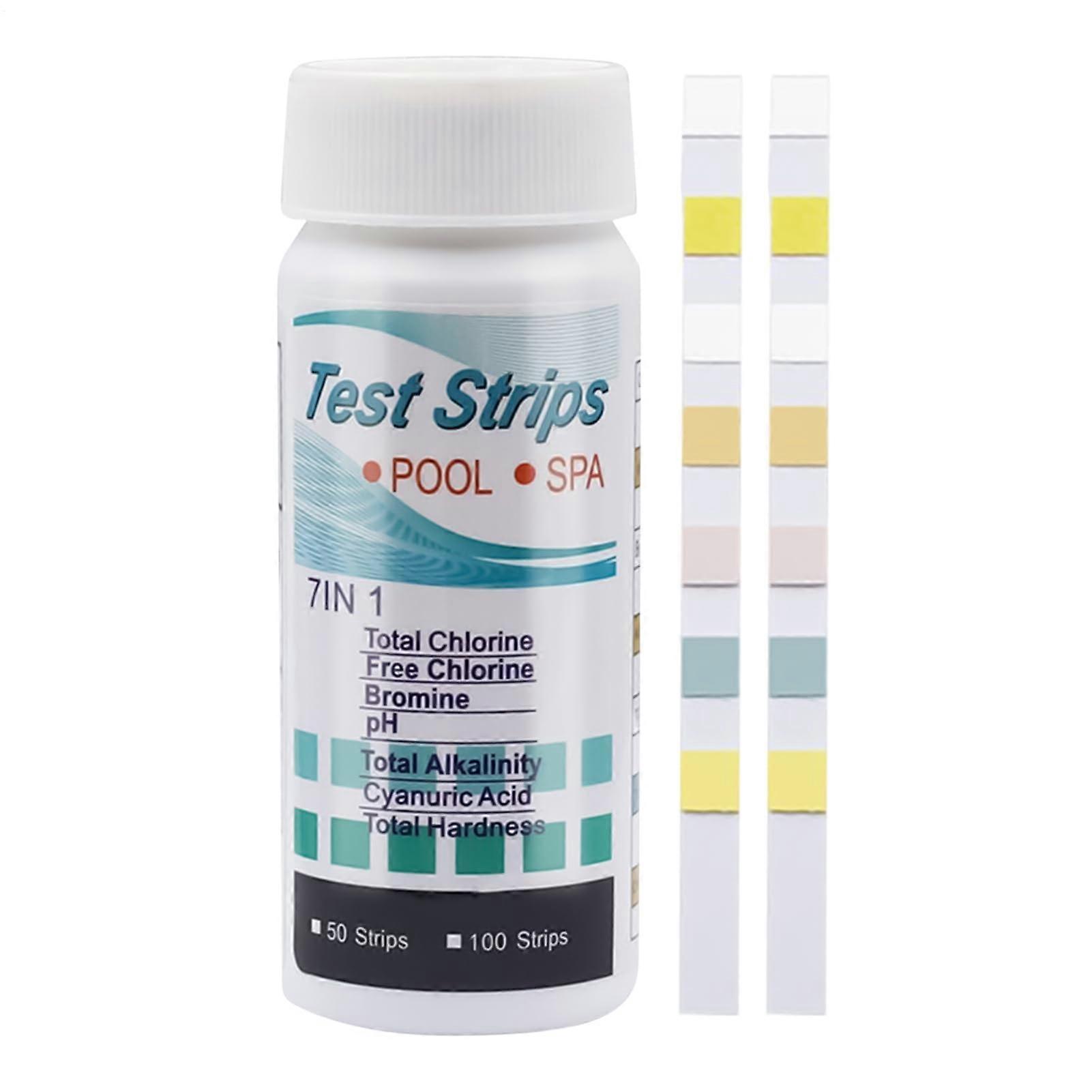 Pool Test Strips 100 Count for Swimming Pool, Spa and Pond Water Testing Kit with Immediate Results