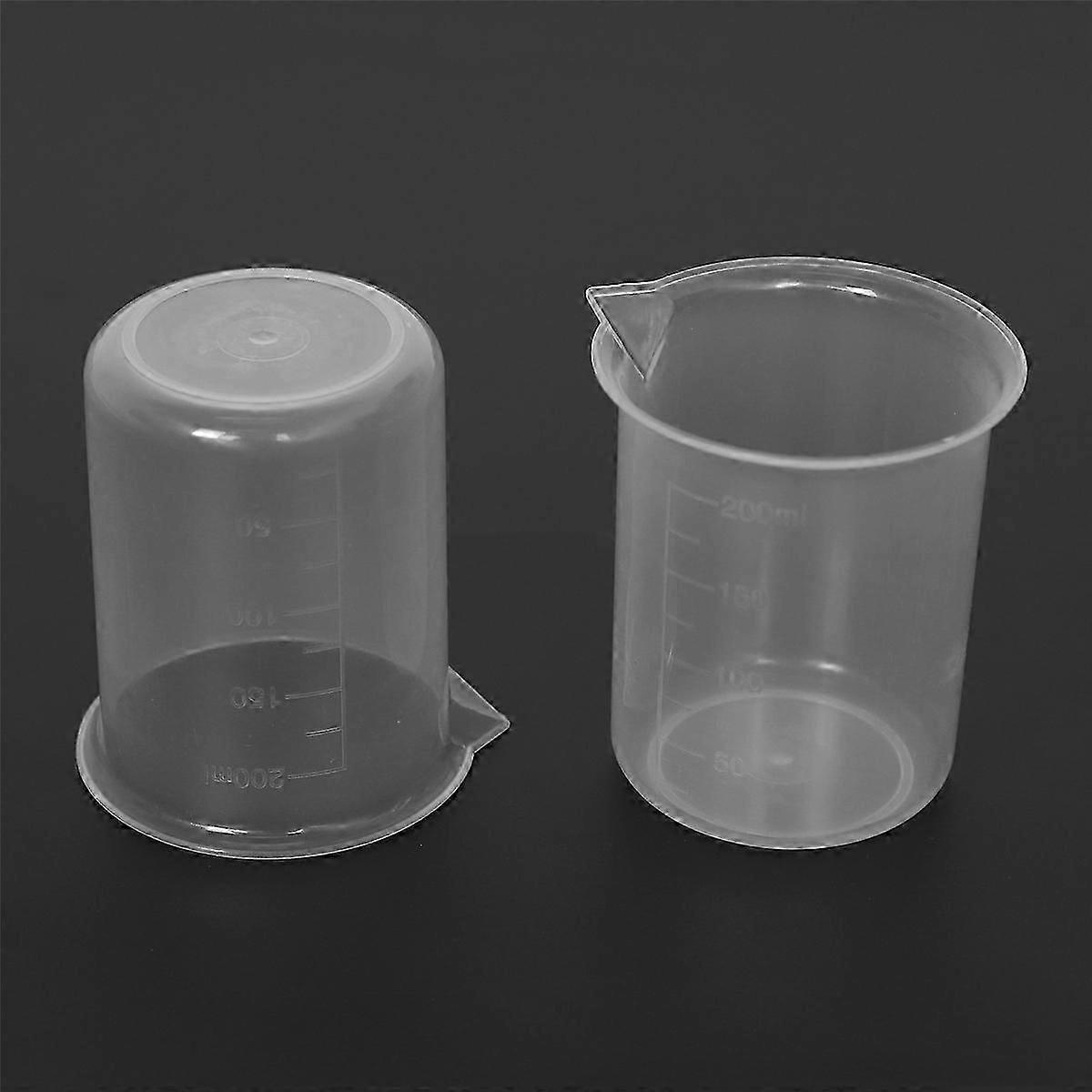 Kitchen Lab Graduated Beaker Clear Plastic Measuring Cup Thicken with Cap Measuring Jug 200ML 8Pcs