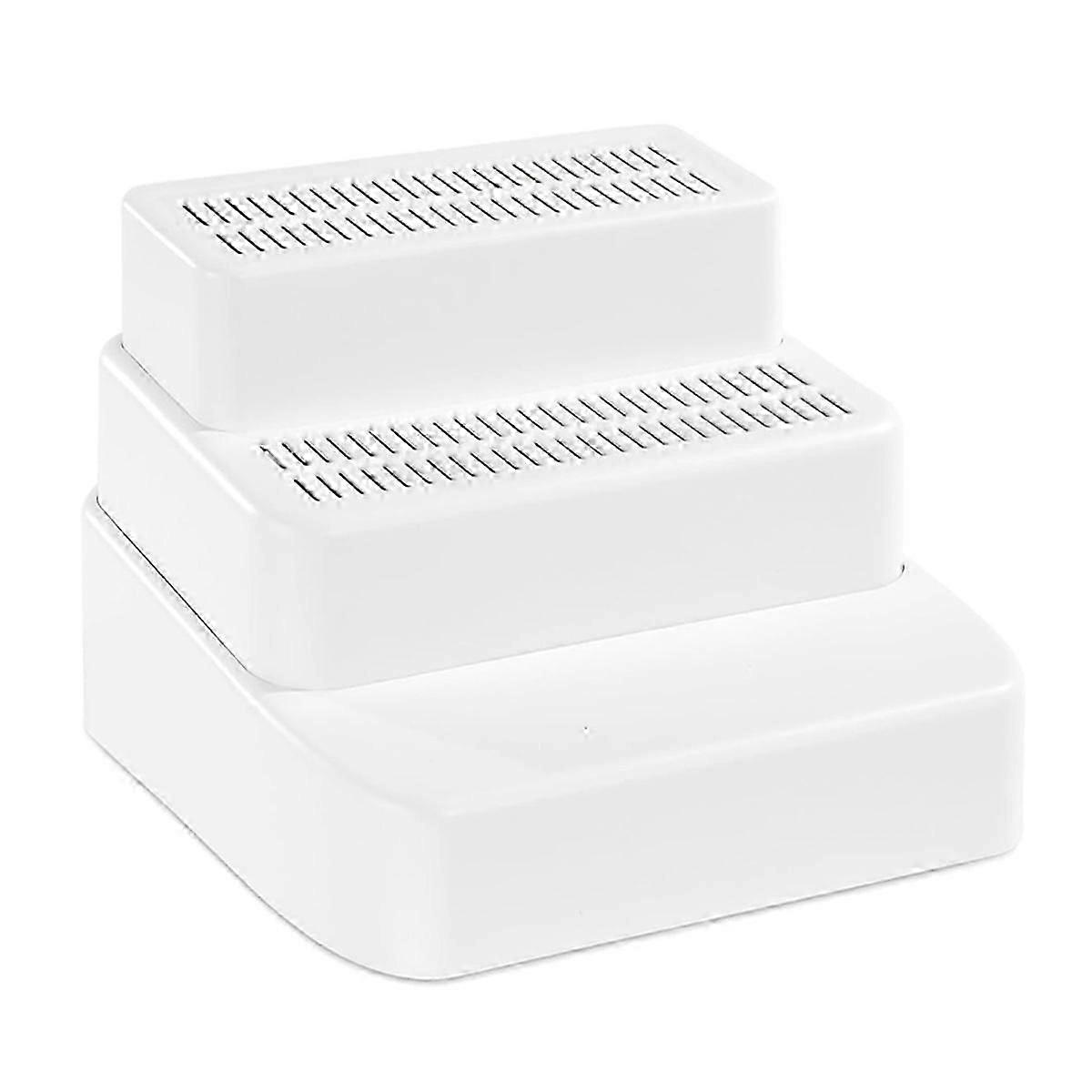 Adjustable 3 Steps Litter Box Ramp with Filter Function, Detachable Litter Trapper, for Small & Elde