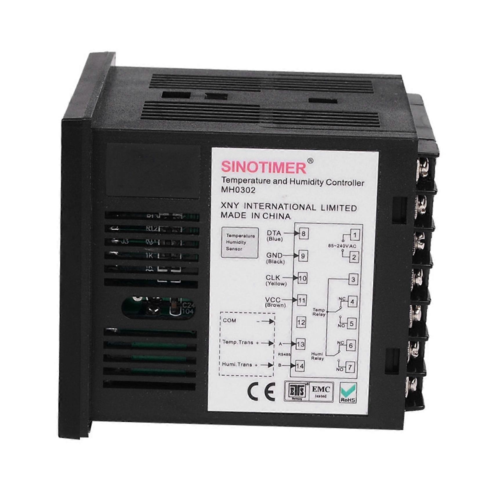 SINOTIMER 2X Temperature Humidity Controller, MH0302 Panel Mounted Digital Temperature and Humidity Controller Sensor