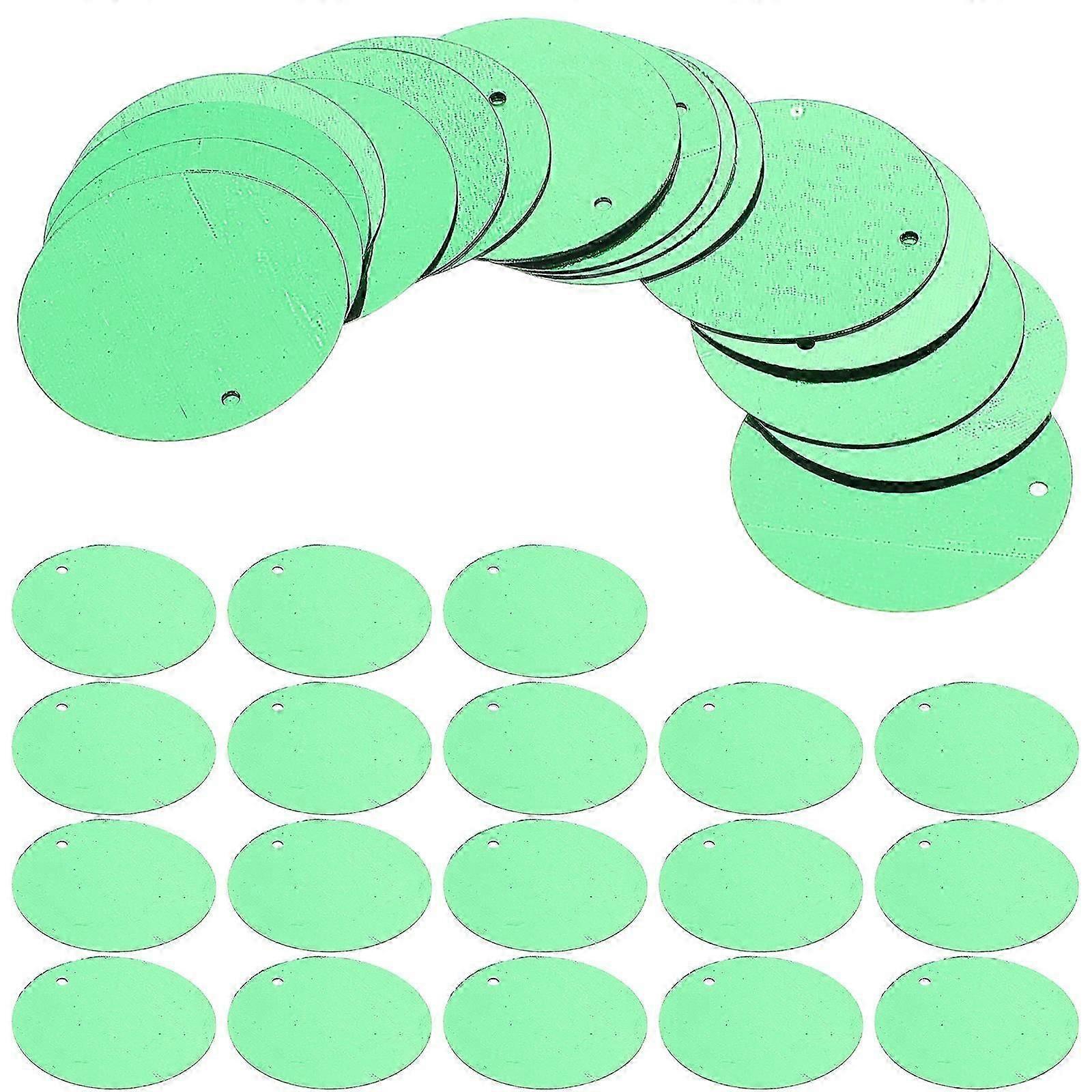 Green, loose, round, flat sequins, suitable for sewing, 300 pieces per set.