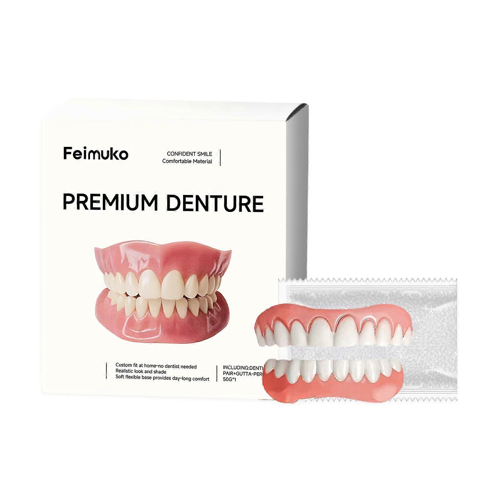 Denture Set Is Carefully Crafted From Resin