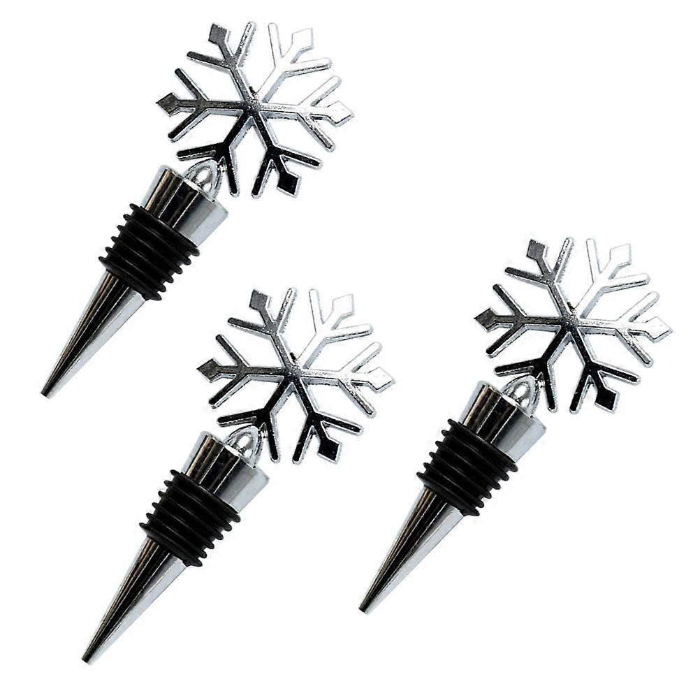 Novelty Creative Snowflake Shape Metal Plug Silver 3Pcs