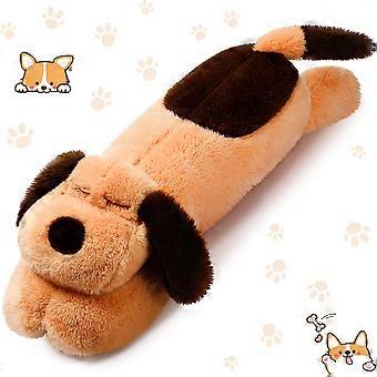 Dog Body Pillow 23.6 Inch Brown Plush Long Puppy Hugging Cushion Large Stuffed Animal Gift